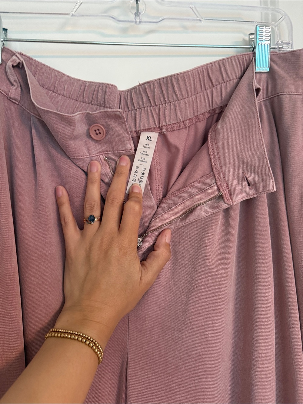 HALARA Wide-Leg Cotton-Blend Pants in Dusty Rose - Picture 4 of 6